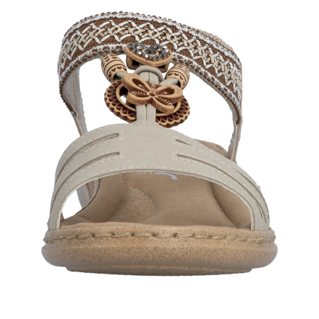 Босоножки  Rieker  бежевый  кожа искусств./текстиль  F-401277 фото в интернет-магазине | Omadey.ru