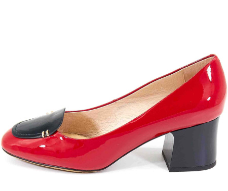 Туфли  Cavaletto  красно-чёрный  кожа лаковая F-80314 фото в интернет-магазине | Omadey.ru
