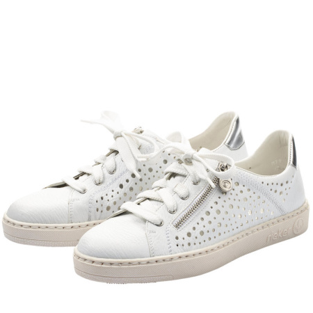 Кеды  женские Rieker  белый  кожа искусств. F-80145 фото в интернет-магазине | Omadey.ru