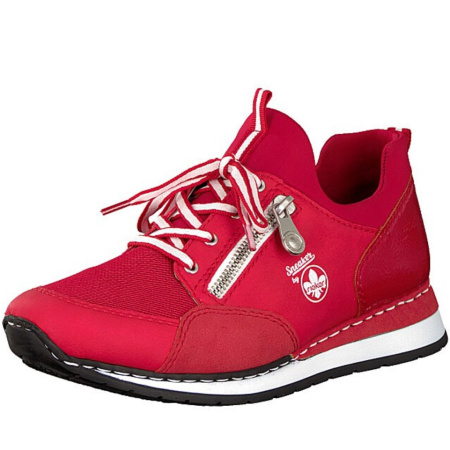 Кроссовки  женские Rieker  красный  кожа искусств./текстиль F-90301 фото в интернет-магазине | Omadey.ru