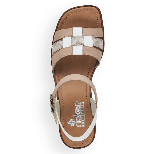 Фото Босоножки  Rieker  бежевый  кожа искусств. F-100567