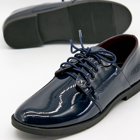 Туфли  Keddo  синий  кожа лаковая искусств. Z-100021 фото в интернет-магазине | Omadey.ru