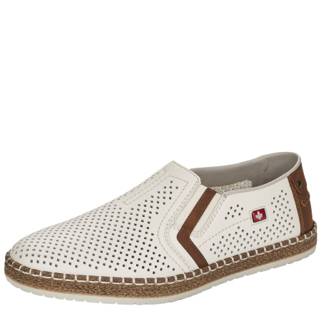 Слипоны  Rieker  белый  кожа/кожа искусств. F-400141 фото в интернет-магазине | Omadey.ru