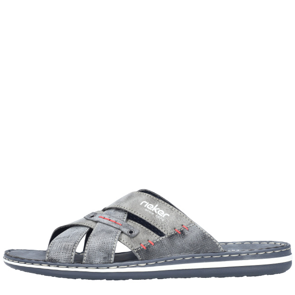 Фото Шлепанцы  Rieker  синий  кожа искусств. F-400252