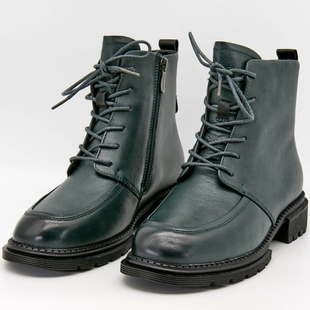 Ботинки  Madella  оливковый  кожа Z-100434 фото в интернет-магазине | Omadey.ru