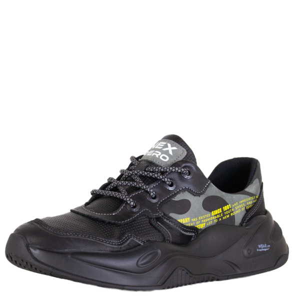 Фото Кроссовки  NexPero  черный  кожа/нубук F-100219 мужские