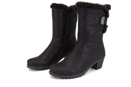 Полусапоги  Rieker  черный  кожа искусств./текстиль Z-8203 фото в интернет-магазине | Omadey.ru