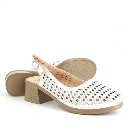 Слингбэки  Baden  белый  композиц.кожа F-90638 фото в интернет-магазине | Omadey.ru