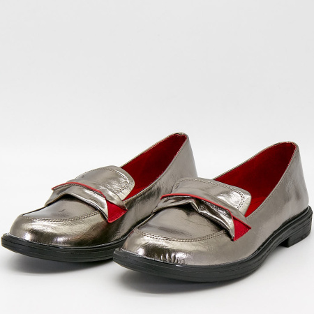 Туфли  Betsy  серебряный  кожа искусств. Z-100032 фото в интернет-магазине | Omadey.ru