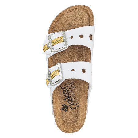 Шлепанцы  Rieker  белый  кожа искусств. F-90492 фото в интернет-магазине | Omadey.ru