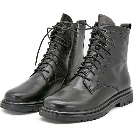 Ботинки  Madella  черный  кожа Z-100532 фото в интернет-магазине | Omadey.ru