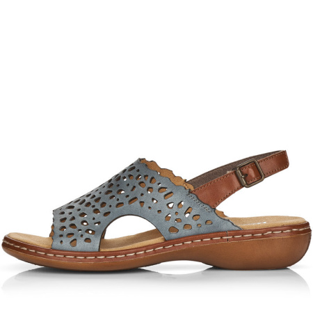 Сандалии  Rieker  голубой  кожа/кожа искусств. F-90161 фото в интернет-магазине | Omadey.ru