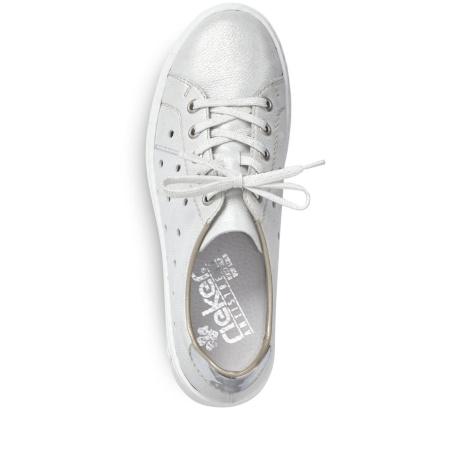 Кеды  Rieker  серебряный  кожа/кожа искусств. F-80712 фото в интернет-магазине | Omadey.ru