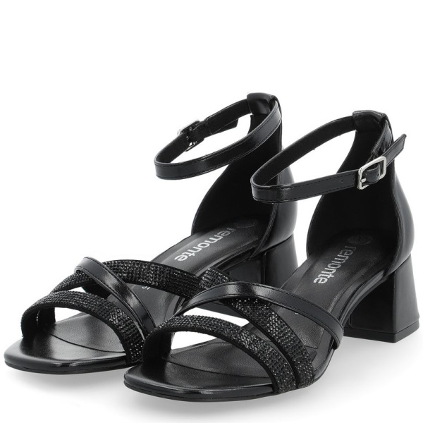 Фото Босоножки  Remonte  черный  кожа искусств. F-300525