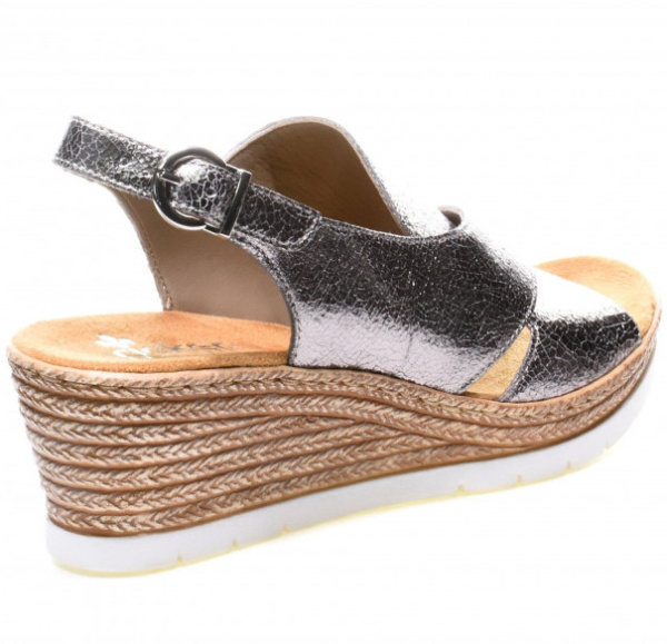 Фото Босоножки  Rieker  серебряный  кожа F-7981 Фото Босоножки  Rieker  серебряный  кожа F-7981