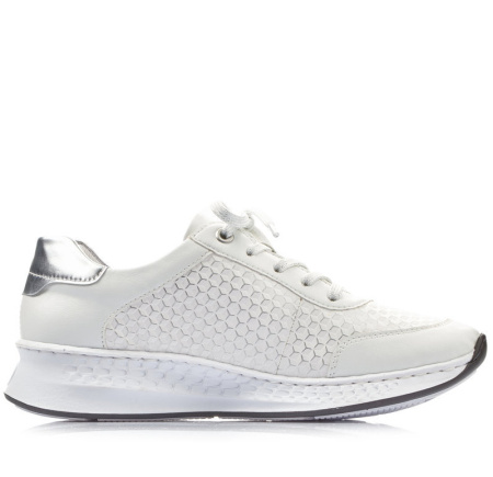 Кроссовки  женские Rieker  белый  кожа искусств. F-80148 фото в интернет-магазине | Omadey.ru