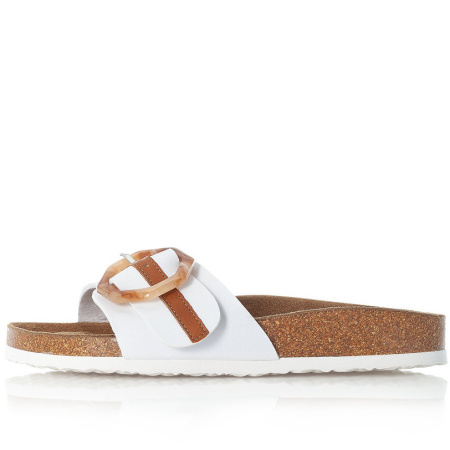 Шлепанцы  Rieker  белый  кожа искусств. F-90730 фото в интернет-магазине | Omadey.ru