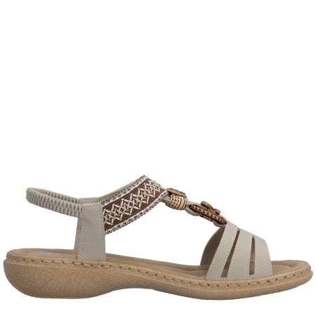 Босоножки  Rieker  бежевый  кожа искусств./текстиль  F-401277 фото в интернет-магазине | Omadey.ru