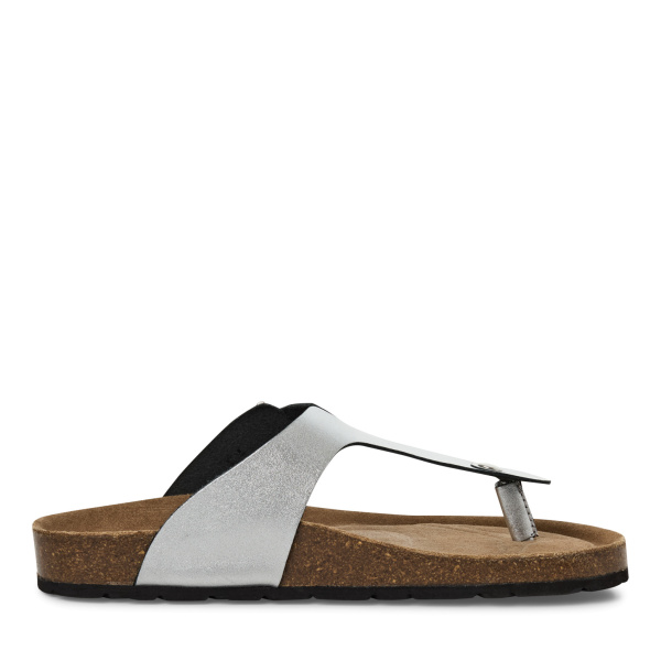 Фото Шлепанцы  Marco Tozzi  серебряный  кожа F-400825