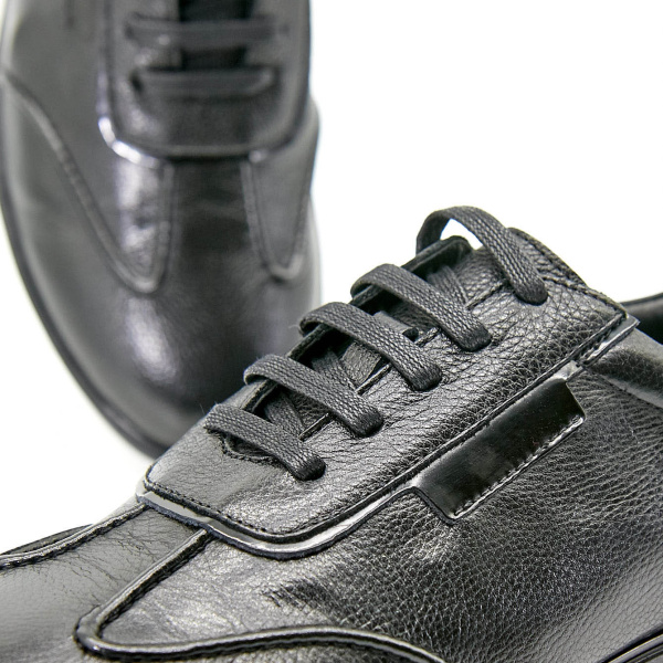 Фото Кроссовки  Romitan  черный  кожа Z-100634 мужские