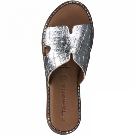 Шлепанцы  Tamaris  серебряный  кожа F-90334 фото в интернет-магазине | Omadey.ru