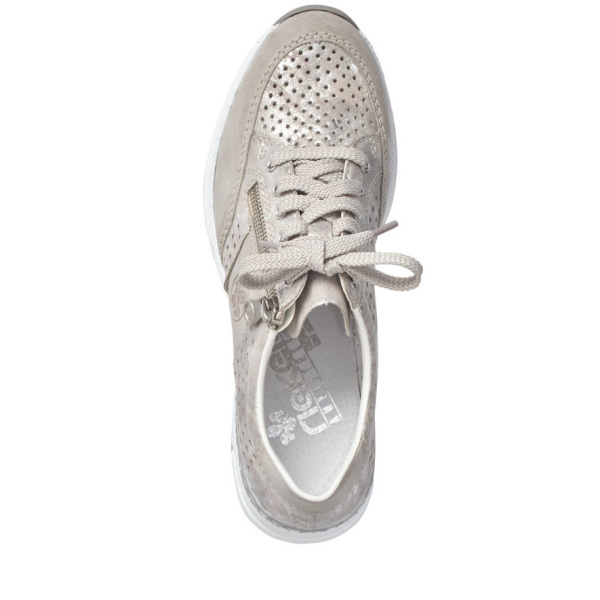 Фото Кроссовки  Rieker  серый  кожа искусств. F-300051