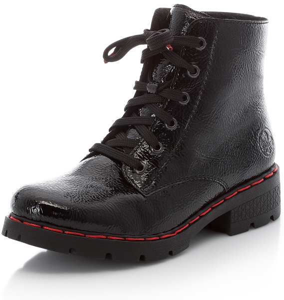 Фото Ботинки  Rieker  черный  кожа лаковая искусств. Z-90576