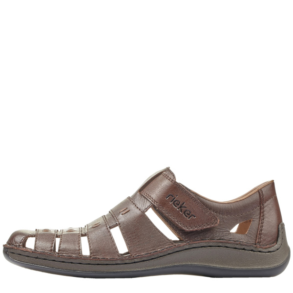 Фото Туфли летние  Rieker  коричневый  кожа F-400257