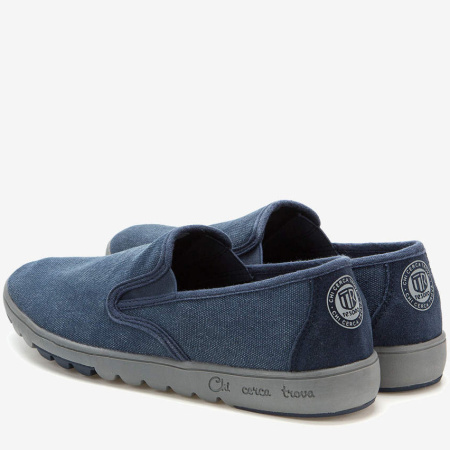 Слипоны  Tesoro  синий  текстиль F-100929 фото в интернет-магазине | Omadey.ru