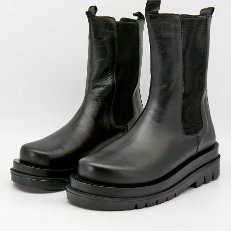 Ботинки  Dakkem  черный  кожа Z-100718 фото в интернет-магазине | Omadey.ru