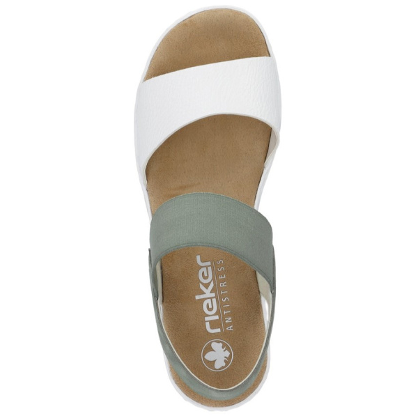 Фото Босоножки  Rieker  зеленый  кожа искусств. F-300271