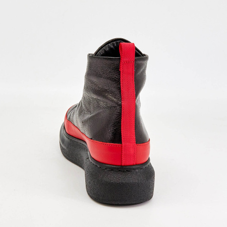 Ботинки  Bestello  красно-чёрный  кожа Z-89158 фото в интернет-магазине | Omadey.ru