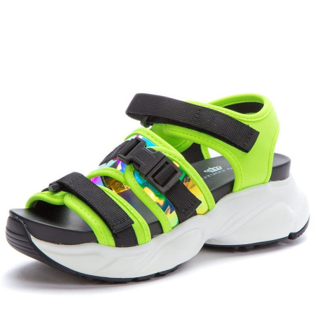 Сандалии  Keddo  зеленый  текстиль F-90914 фото в интернет-магазине | Omadey.ru