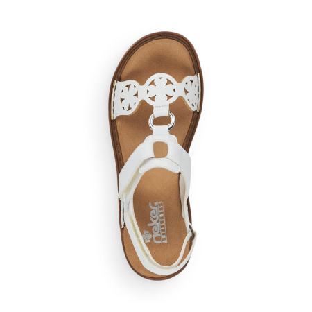 Босоножки  Rieker  белый  кожа искусств. F-90092 фото в интернет-магазине | Omadey.ru