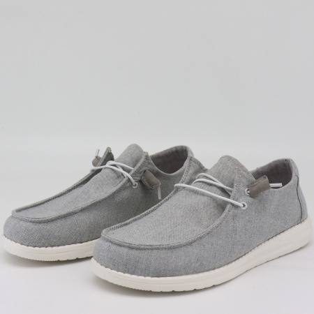 Мокасины  женские MYSET  серый  текстиль F-81178 фото в интернет-магазине | Omadey.ru