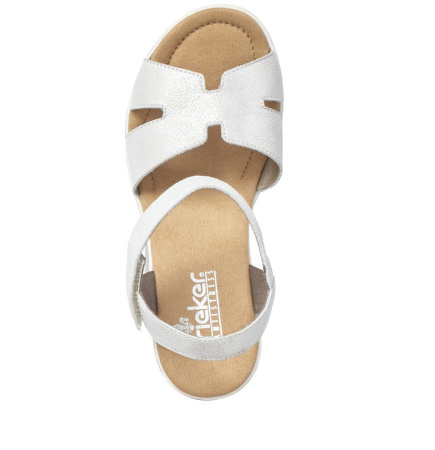 Босоножки  Rieker  серебряный  кожа F-80346 фото в интернет-магазине | Omadey.ru