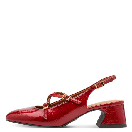 Слингбэки  Tamaris  красный кожа искусств. Z-400949 фото в интернет-магазине | Omadey.ru