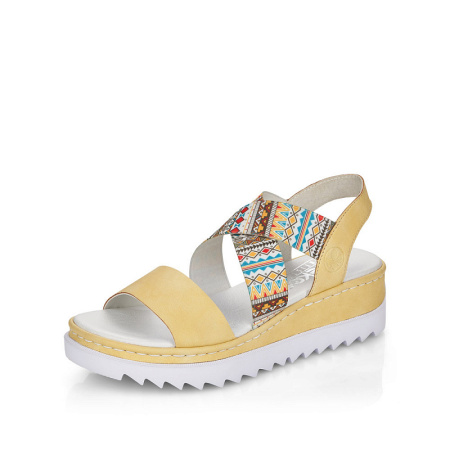 Босоножки  Rieker  желтый  кожа искусств. F-100599 фото в интернет-магазине | Omadey.ru