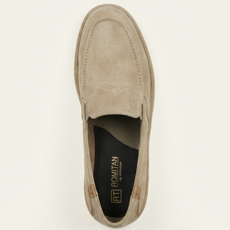 Слипоны  Romitan  бежевый  замша  F-401202 фото в интернет-магазине | Omadey.ru