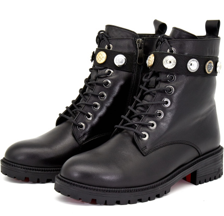 Ботинки  Derem  черный  кожа Z-8340 фото в интернет-магазине | Omadey.ru