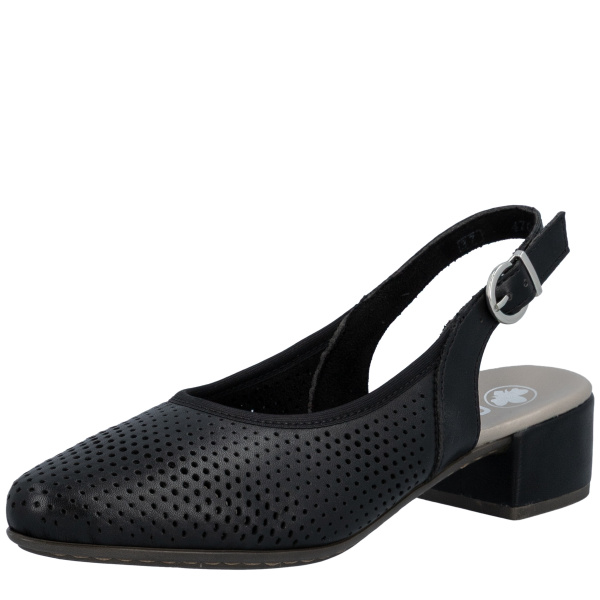 Фото Слингбэки  Rieker  черный  кожа/кожа искусств. F-401141