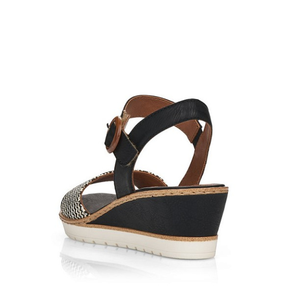 Фото Босоножки  Remonte  черный  кожа искусств./текстиль F-100711