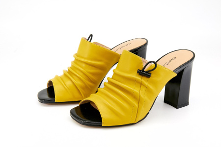 Сабо  Cavaletto  желтый  кожа F-80491 фото в интернет-магазине | Omadey.ru