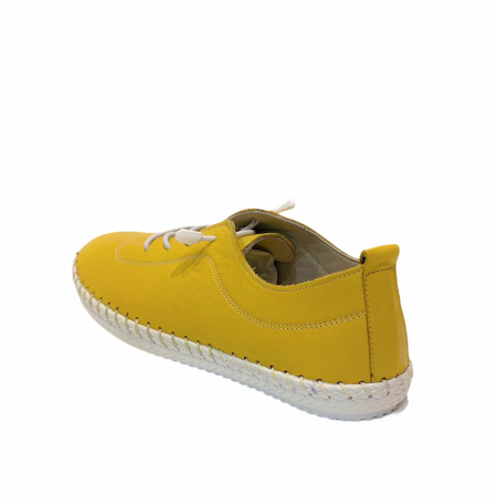 Кеды  женские Rovigo  желтый  кожа F-90821 фото в интернет-магазине | Omadey.ru