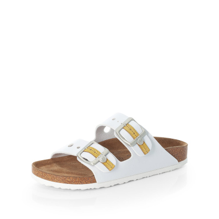 Шлепанцы  Rieker  белый  кожа искусств. F-90492 фото в интернет-магазине | Omadey.ru