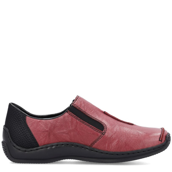 Фото Мокасины  Rieker  красный  кожа/кожа искусств. F-400035 Фото Мокасины  Rieker  красный  кожа/кожа искусств. F-400035