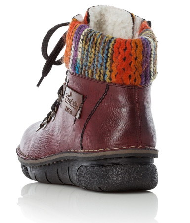 Ботинки  женские Rieker  бордовый  кожа искусств./текстиль Z-200570 фото в интернет-магазине | Omadey.ru