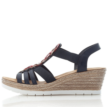 Босоножки  Rieker  синий  кожа искусств. F-90160 фото в интернет-магазине | Omadey.ru