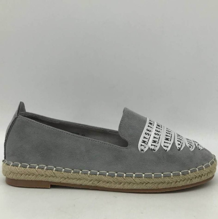 Слипоны  MYSET  серый  текстиль F-90945 фото в интернет-магазине | Omadey.ru