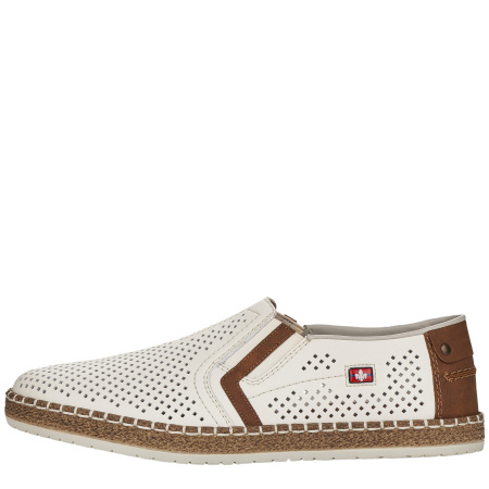 Слипоны  Rieker  белый  кожа/кожа искусств. F-400141 фото в интернет-магазине | Omadey.ru